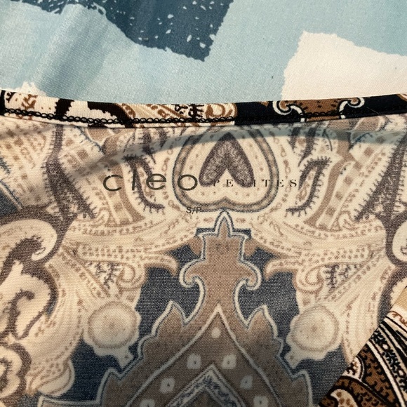 Cleo Black and Brown Paisley V-Neck Blouse - Picture 7 of 8